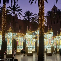 Cathedral of Almeria with Christmas illumination